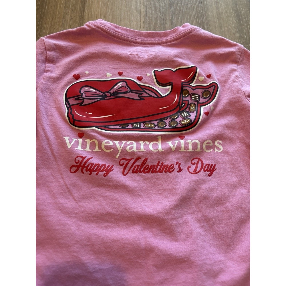Vineyard Vines Valentine's Day Pink Red Chocolate Long Sleeve T-Shirt Size‎ 5 - Picture 6 of 9